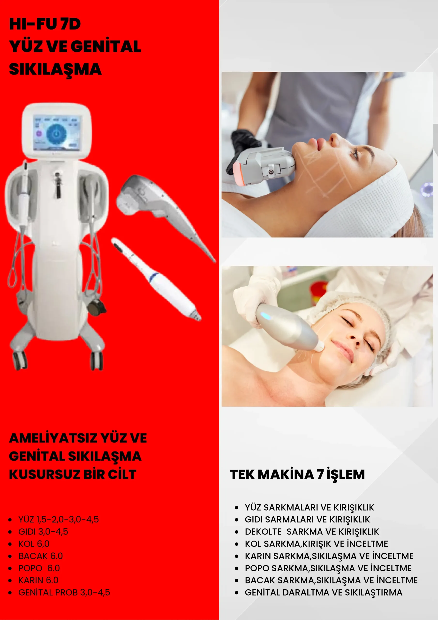 HI-FU 7D Yüz ve Genital Sıkılaşma Cihazı